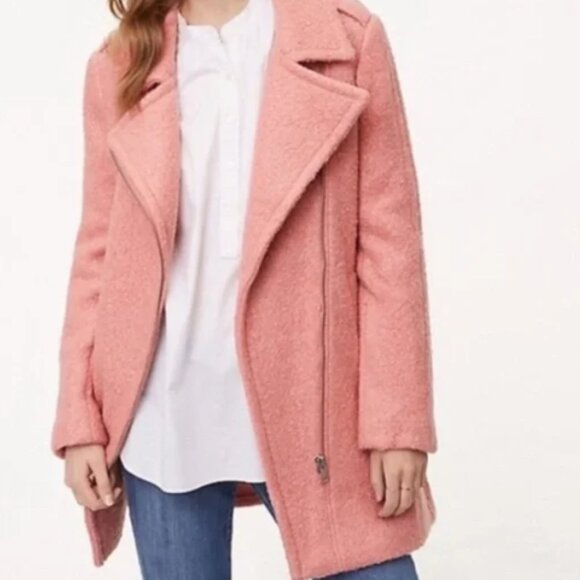 Loft Rose Pink Coat Polyester Zipper Half Coat Size Small NWOT - Picture 1 of 1
